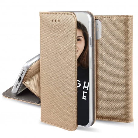 Etui z klapką Magnet do Samsung S23 FE złote