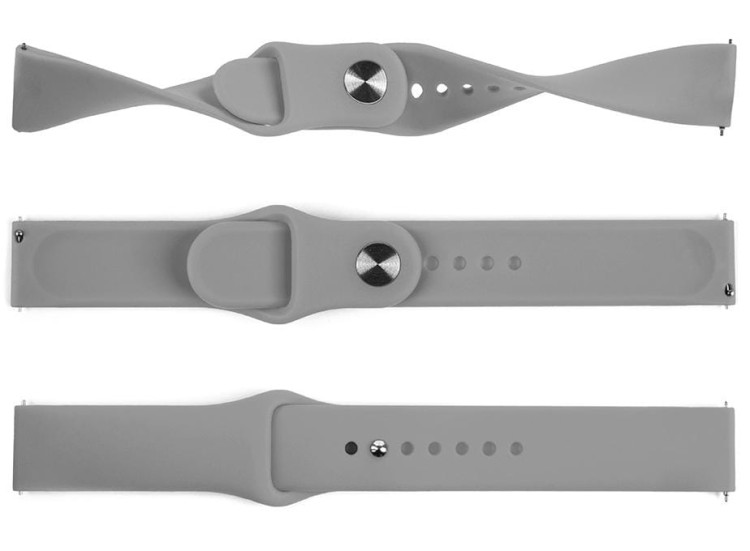Pasek silikonowy S01 - szary - 22 mm