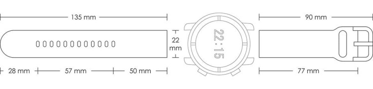 Pasek silikonowy S04 - ciemnoniebieski - 22 mm