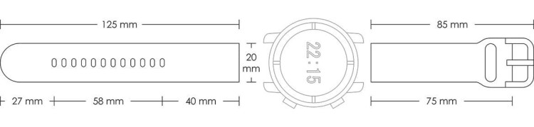 Pasek silikonowy S04 - ciemnoniebieski - 20 mm