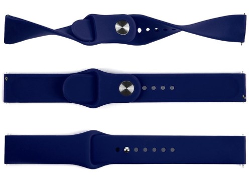 Pasek silikonowy S01 - ciemnoniebieski - 22 mm