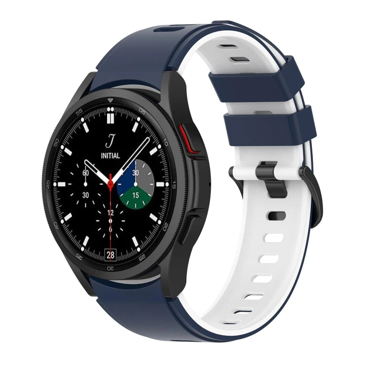 Pasek silikonowy - do Samsung Galaxy Watch - granatowo-biały - 20 mm