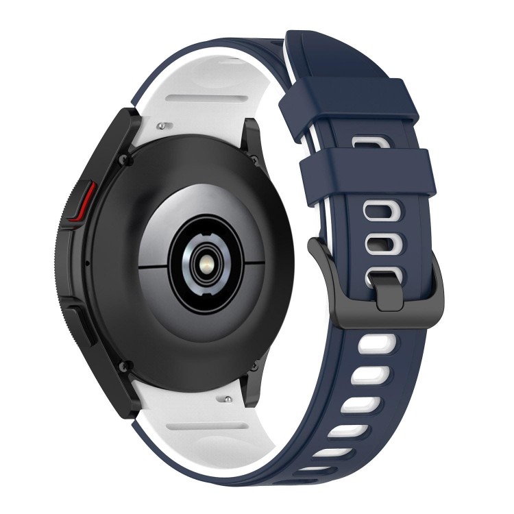 Pasek silikonowy - do Samsung Galaxy Watch - granatowo-biały - 20 mm