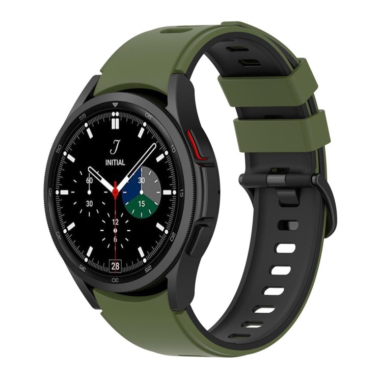 Pasek silikonowy - do Samsung Galaxy Watch- zielono-czarny - 20 mm