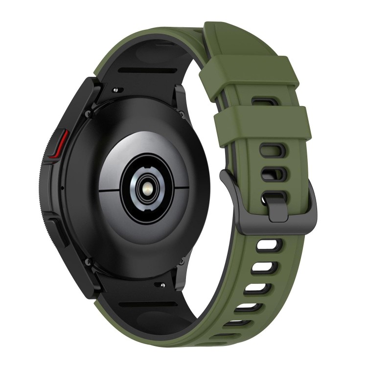 Pasek silikonowy - do Samsung Galaxy Watch- zielono-czarny - 20 mm