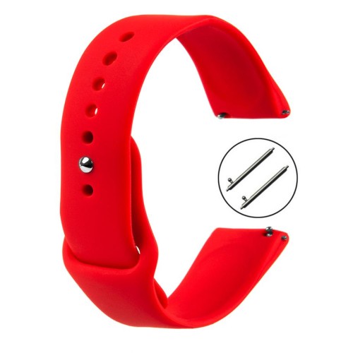 Pasek silikonowy S01 - czerwony - 18 mm