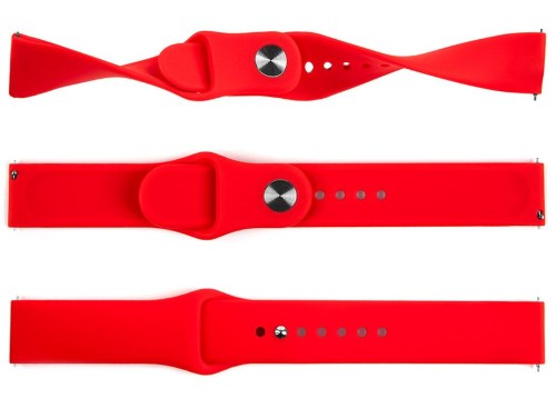 Pasek silikonowy S01 - czerwony - 18 mm