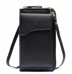 Torebka / saszetka na telefon z funkcją portfela, (18*11*5cm), BLACK / CZARNY