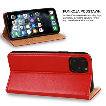 Etui Book Specjal do Samsung Galaxy S23 Plus czerwony ze skórki