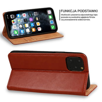 Etui Book Specjal do Samsung Galaxy S23 Plus brązowy ze skórki